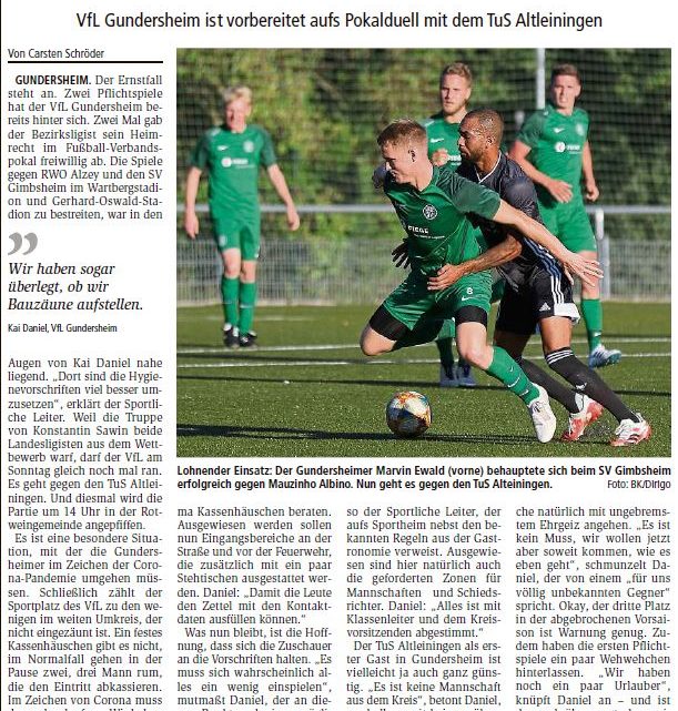 Pokal – 3. Runde gegen Altleinigen und Celtic